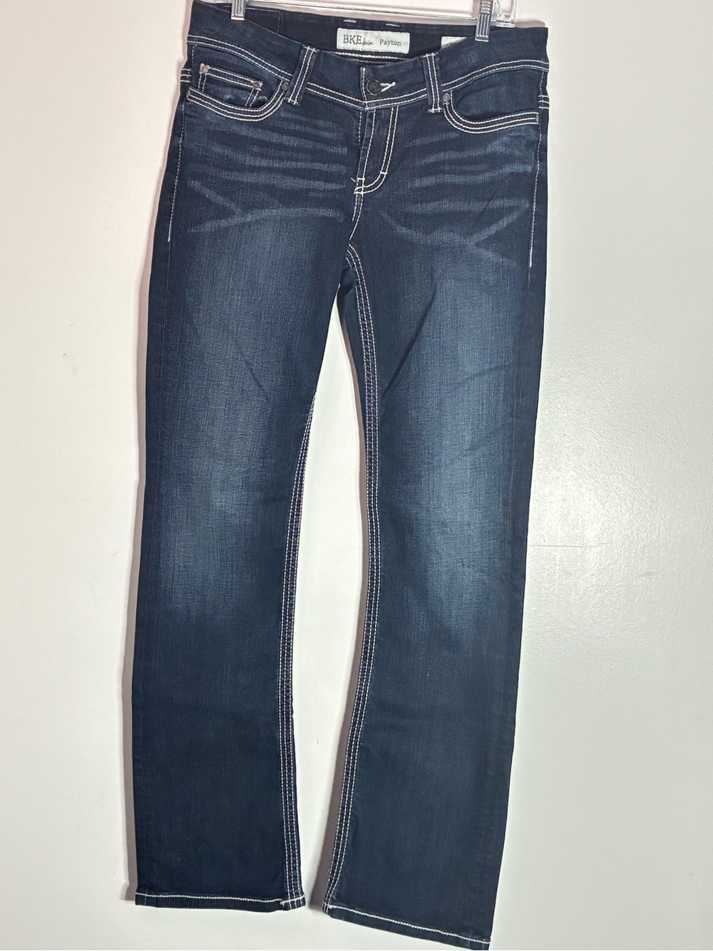 BKE Payton Bootcut Dark Wash Women's Jeans Contrasting Stitxh Denim 30L